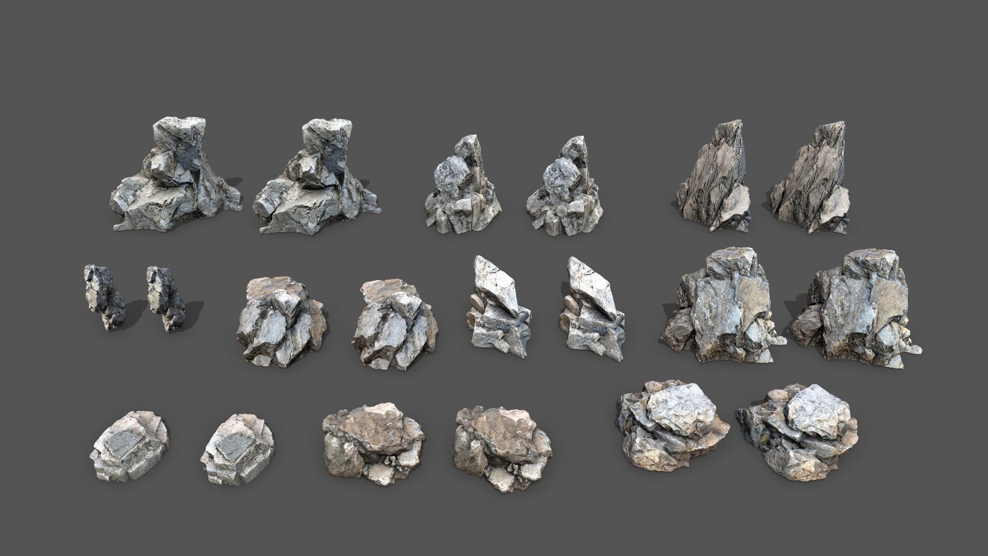 cliff rocks  1 Low-poly 3D model_23