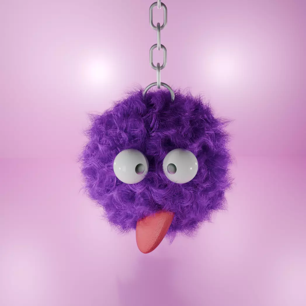 Key Ring with Kukka pet doll Free 3D model_0