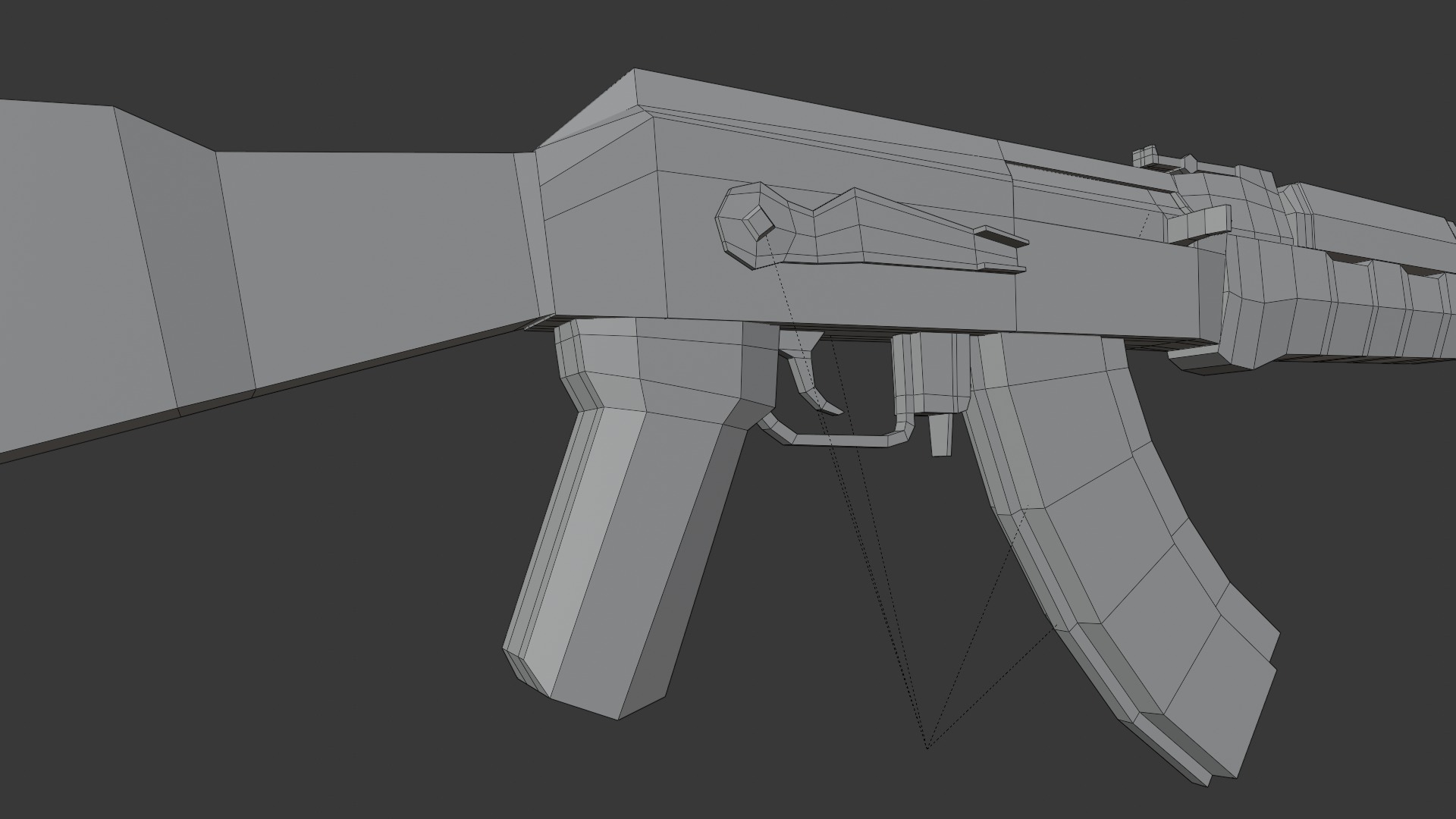 Ak-47 Lowpoly Low-poly 3D model_9