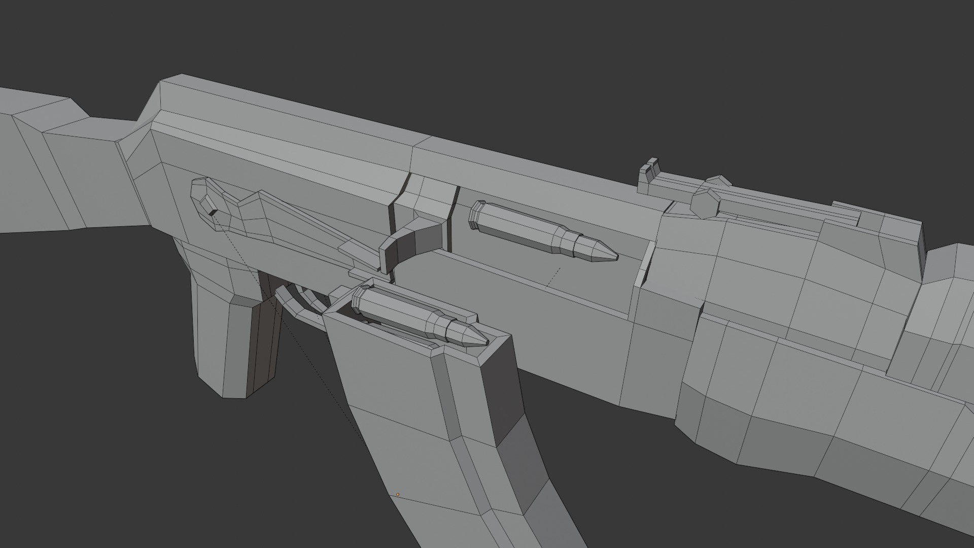 Ak-47 Lowpoly Low-poly 3D model_10