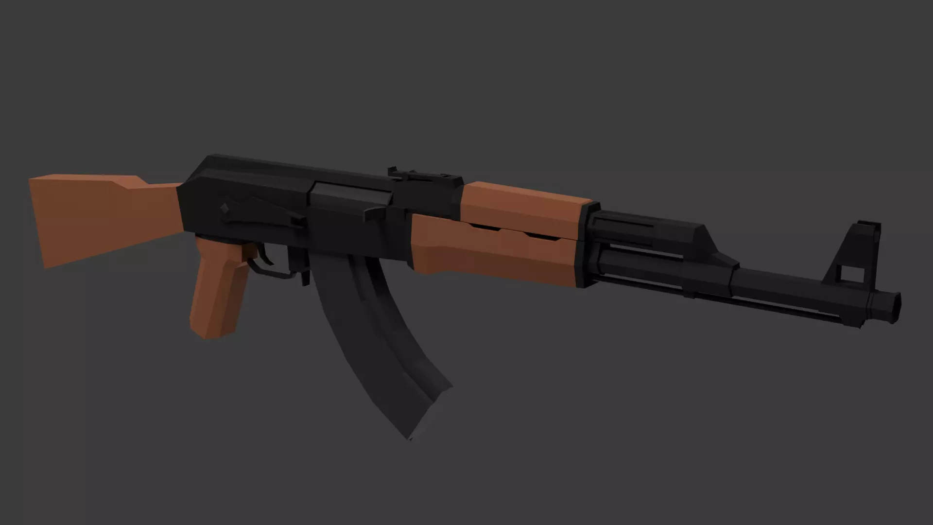 Ak-47 Lowpoly Low-poly 3D model_0