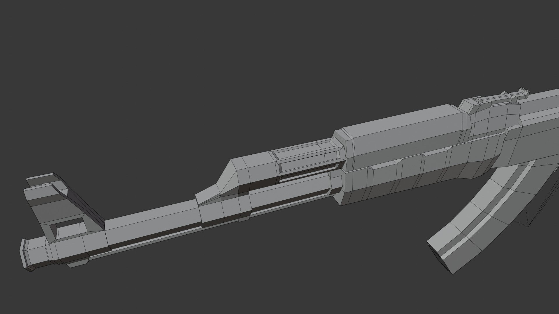 Ak-47 Lowpoly Low-poly 3D model_8