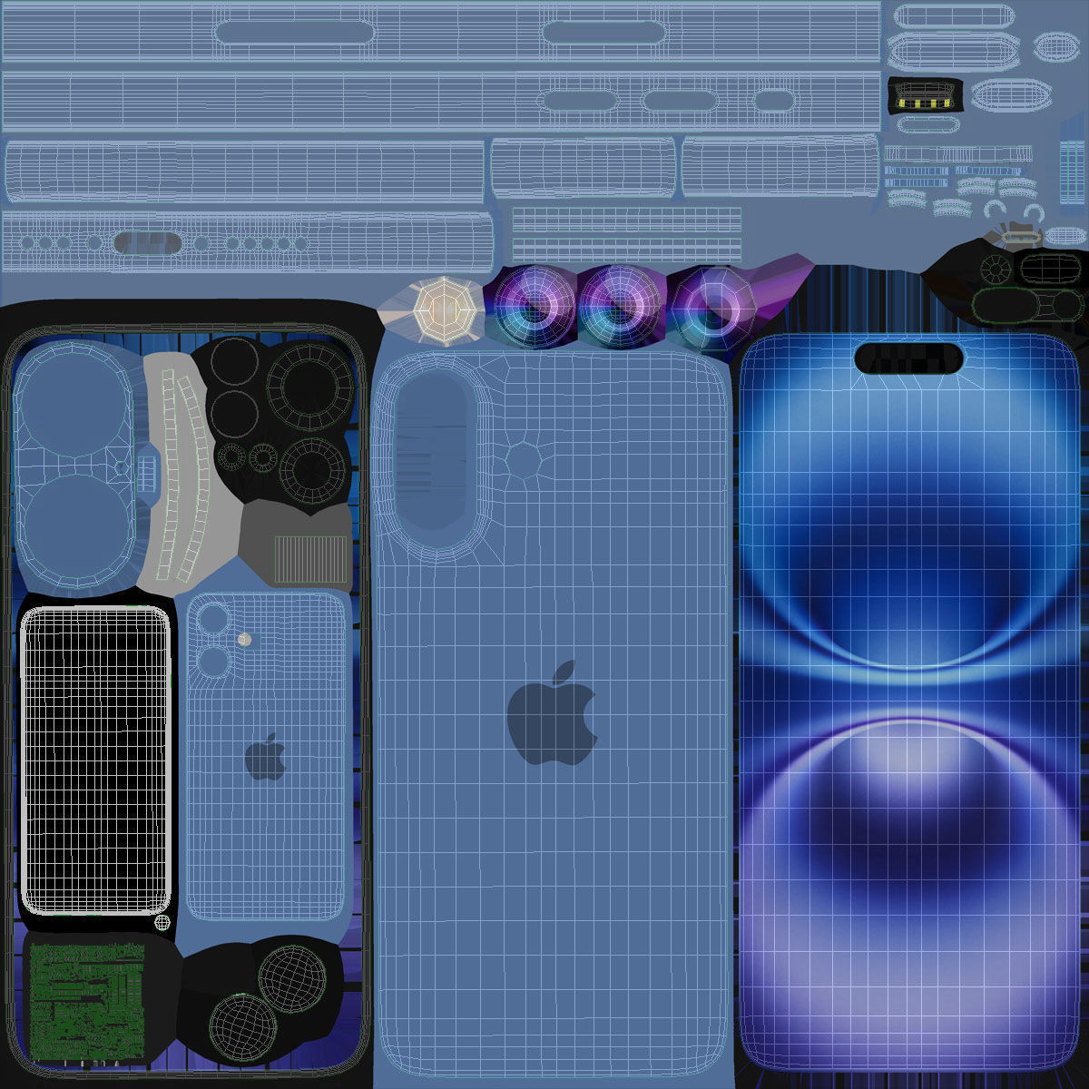 Apple iPhone 16 And Plus And Pro And Pro Max 3D model_12