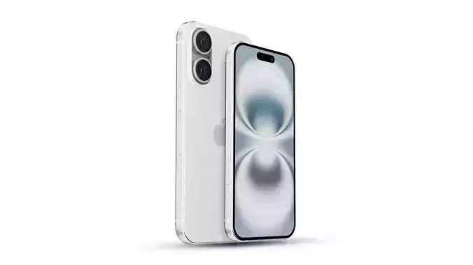 iPhone 16 White Low-poly 3D model