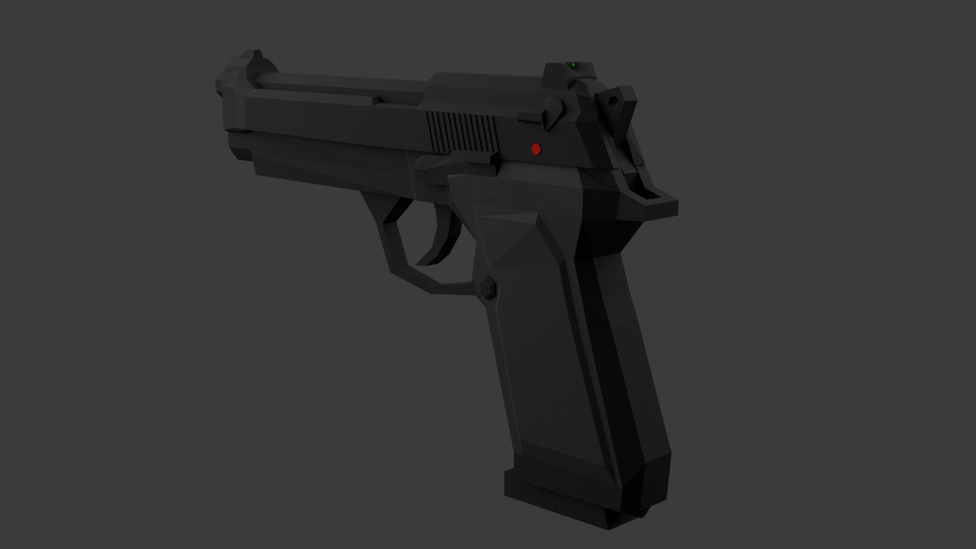 M9 beretta lowpoly Low-poly 3D model_1
