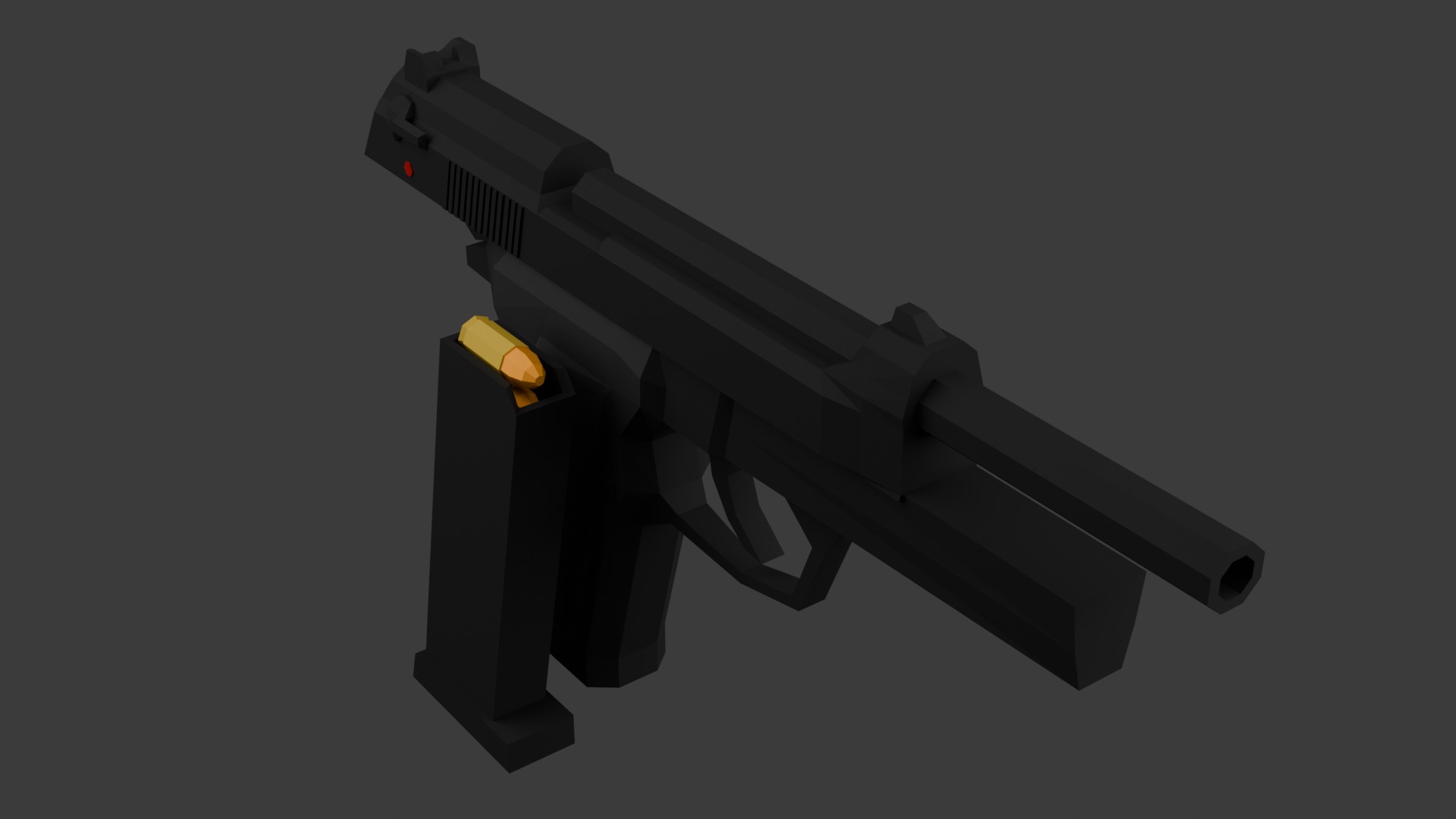 M9 beretta lowpoly Low-poly 3D model_3