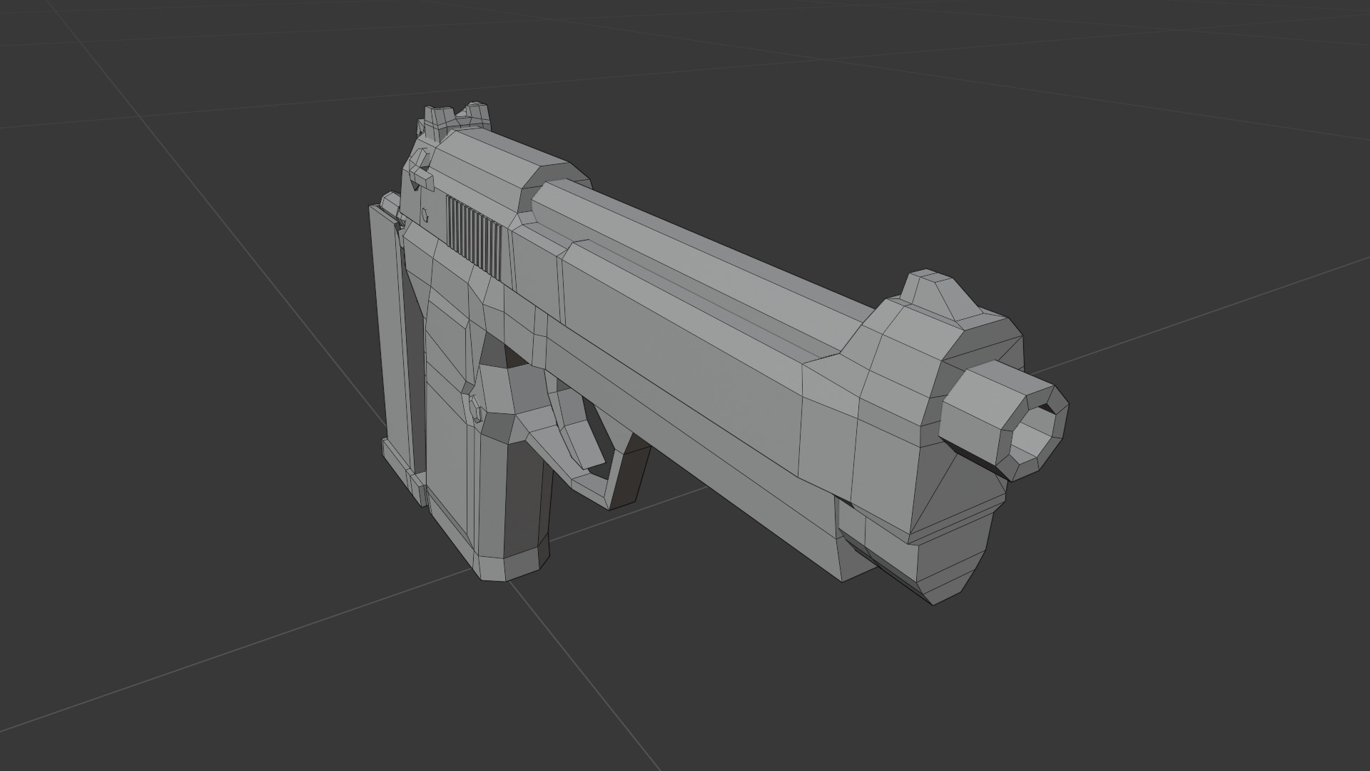 M9 beretta lowpoly Low-poly 3D model_9