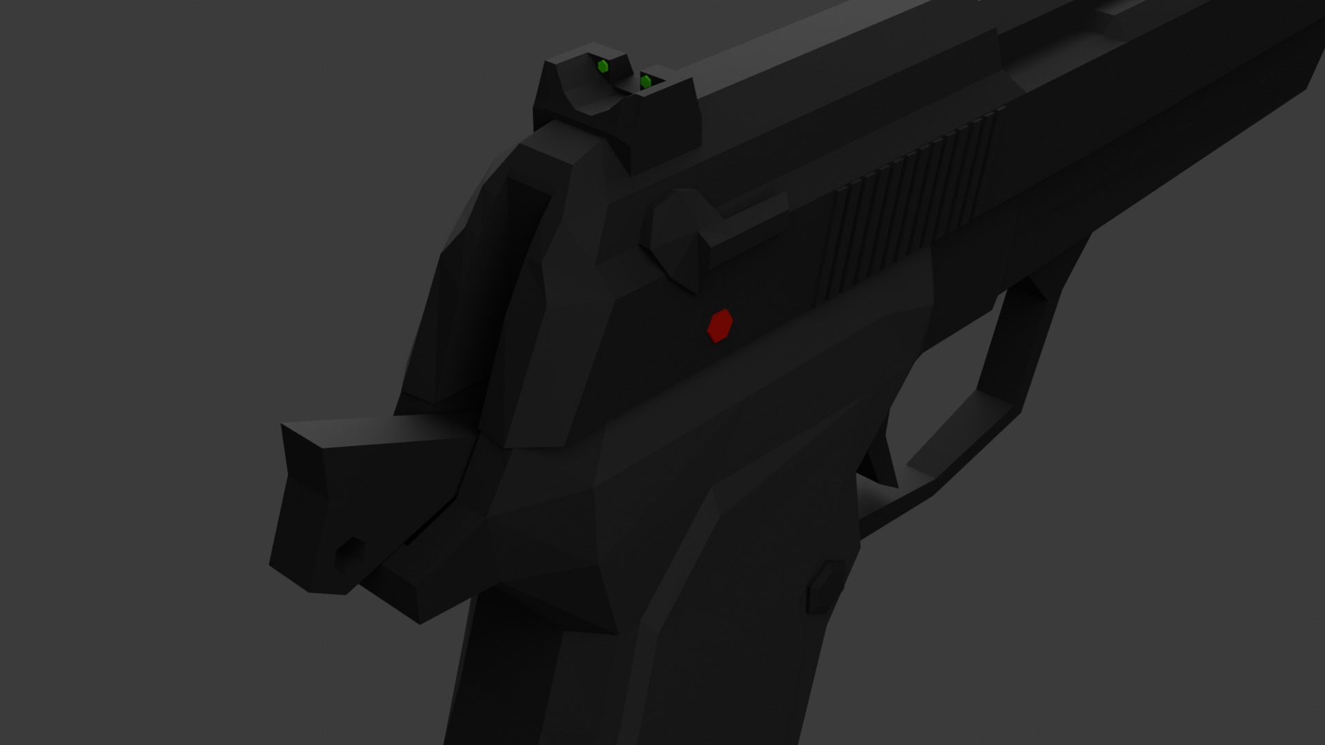 M9 beretta lowpoly Low-poly 3D model_4