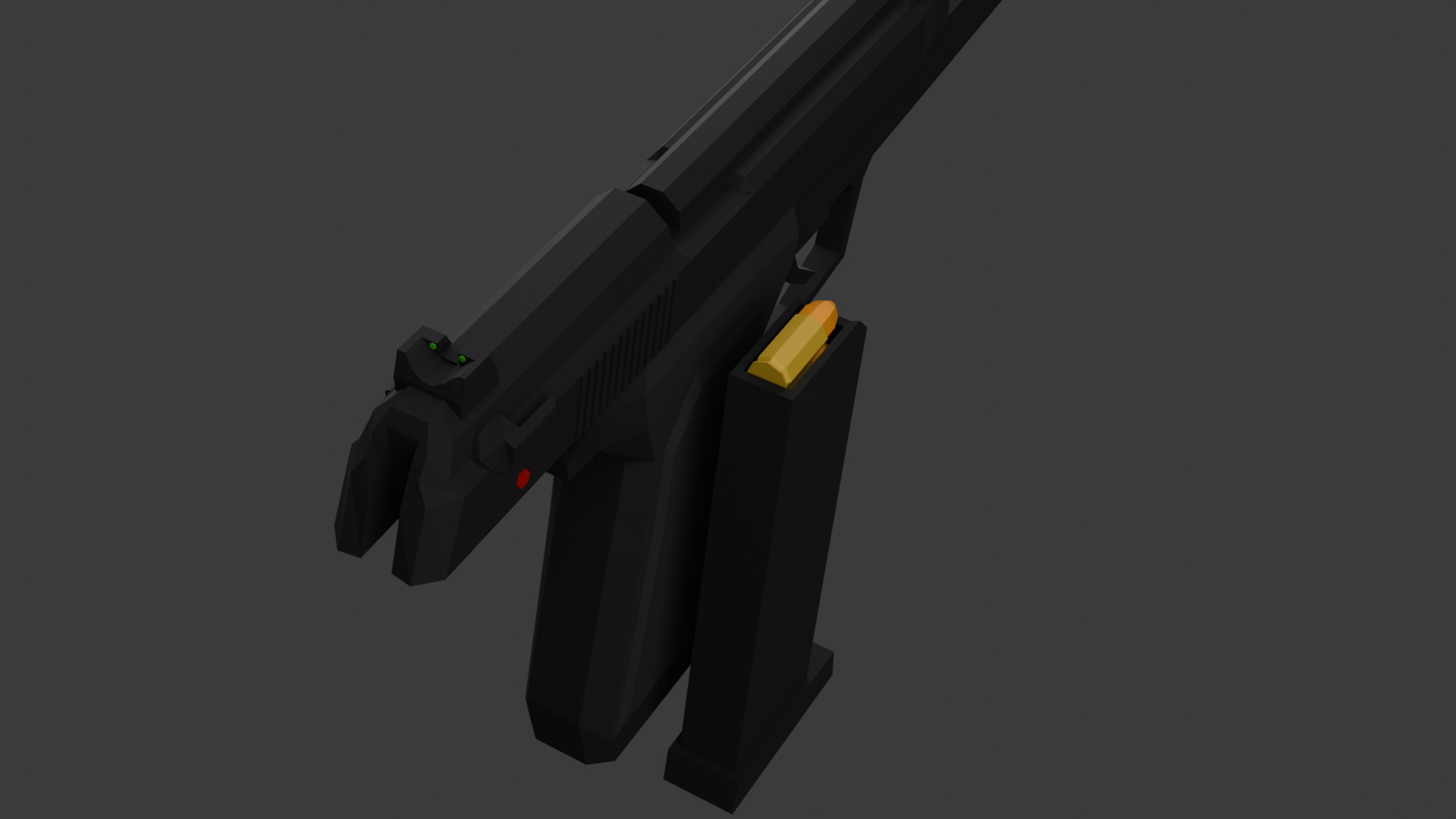 M9 beretta lowpoly Low-poly 3D model_2