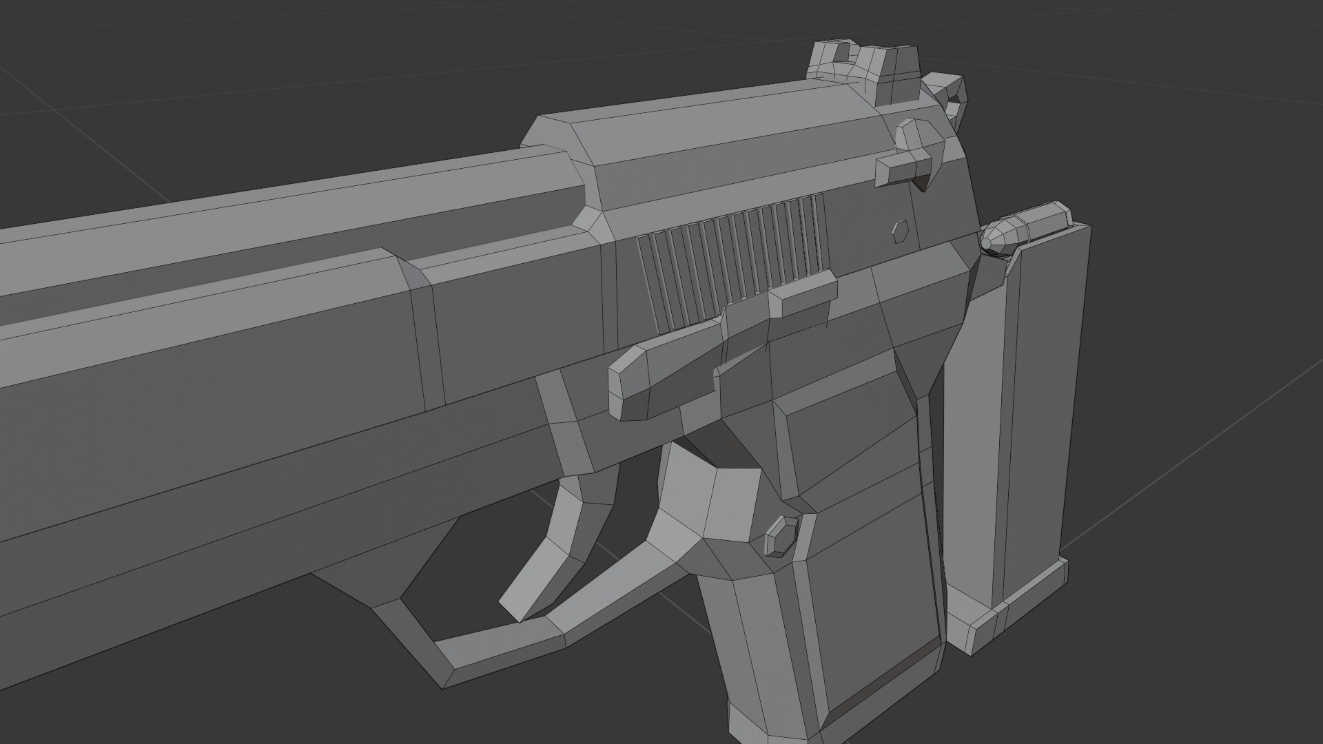 M9 beretta lowpoly Low-poly 3D model_10