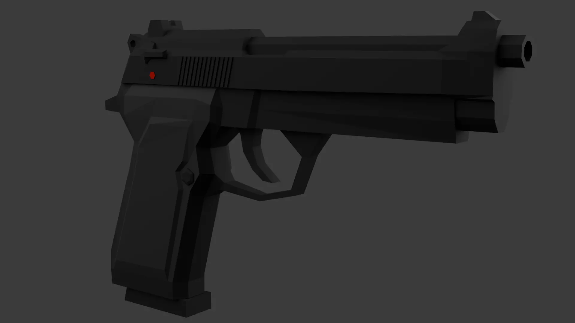 M9 beretta lowpoly Low-poly 3D model_0
