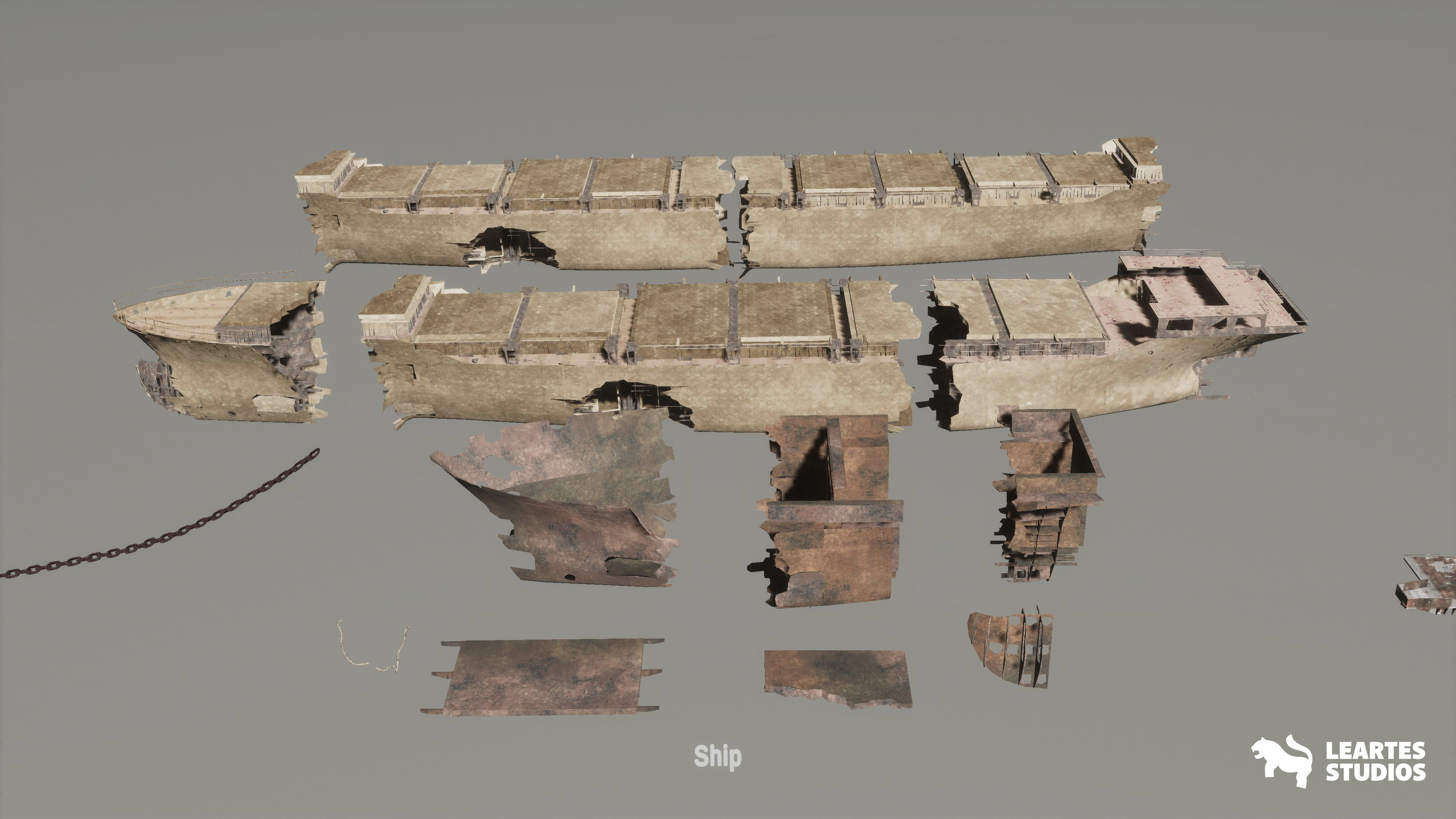 Post Apocalyptic Wasteland Environment Low-poly 3D model_16