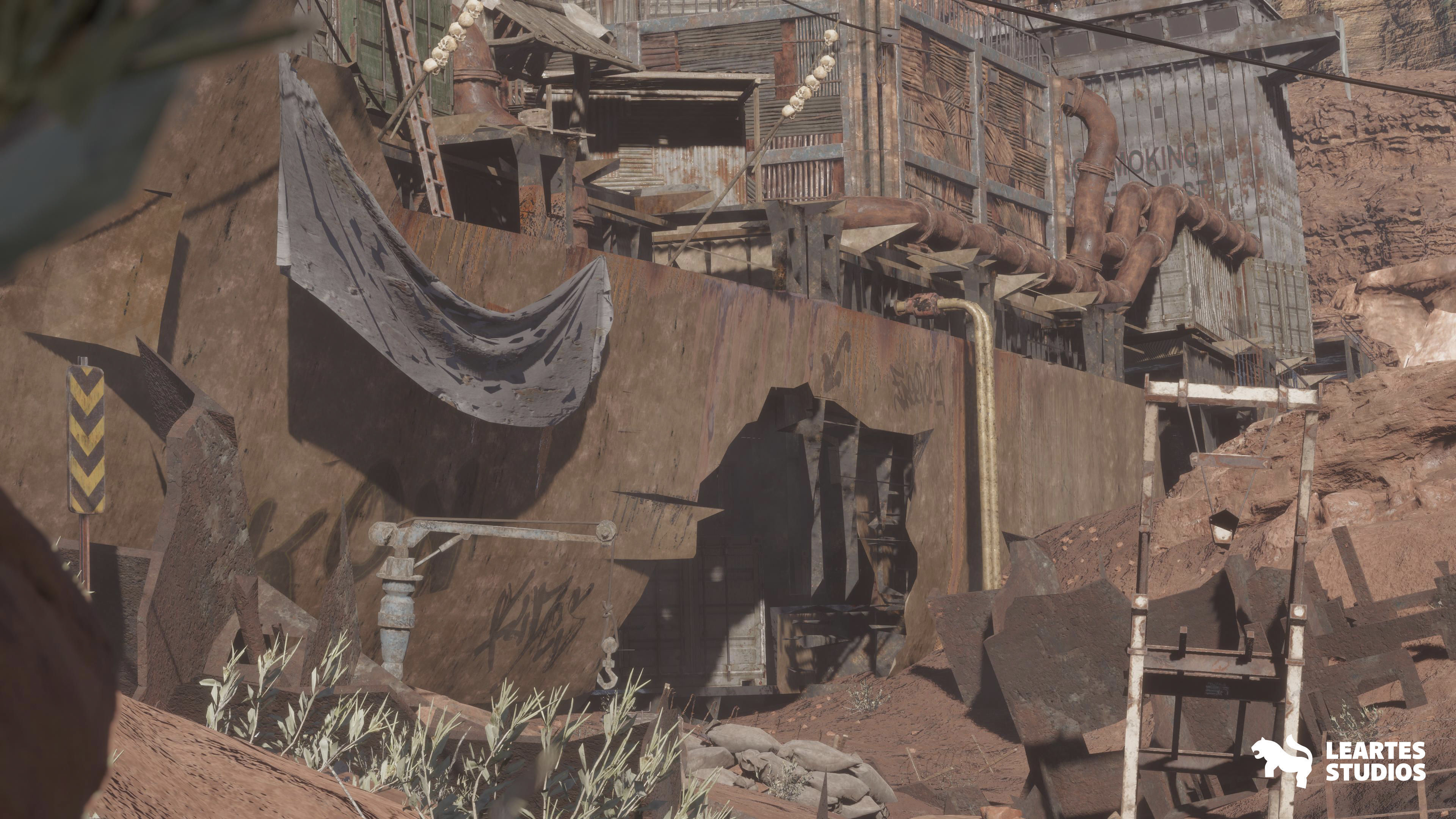 Post Apocalyptic Wasteland Environment Low-poly 3D model_7