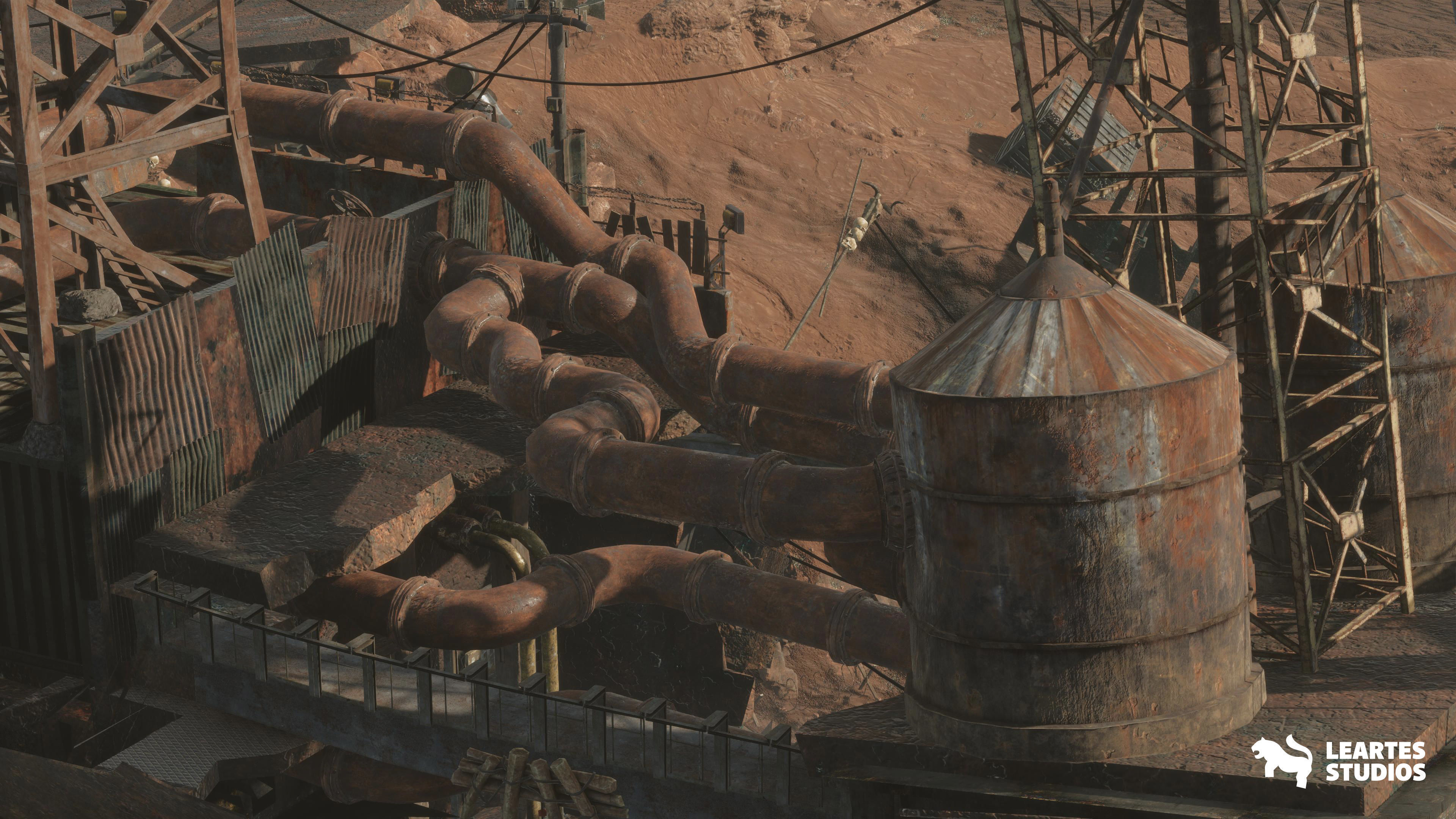 Post Apocalyptic Wasteland Environment Low-poly 3D model_5