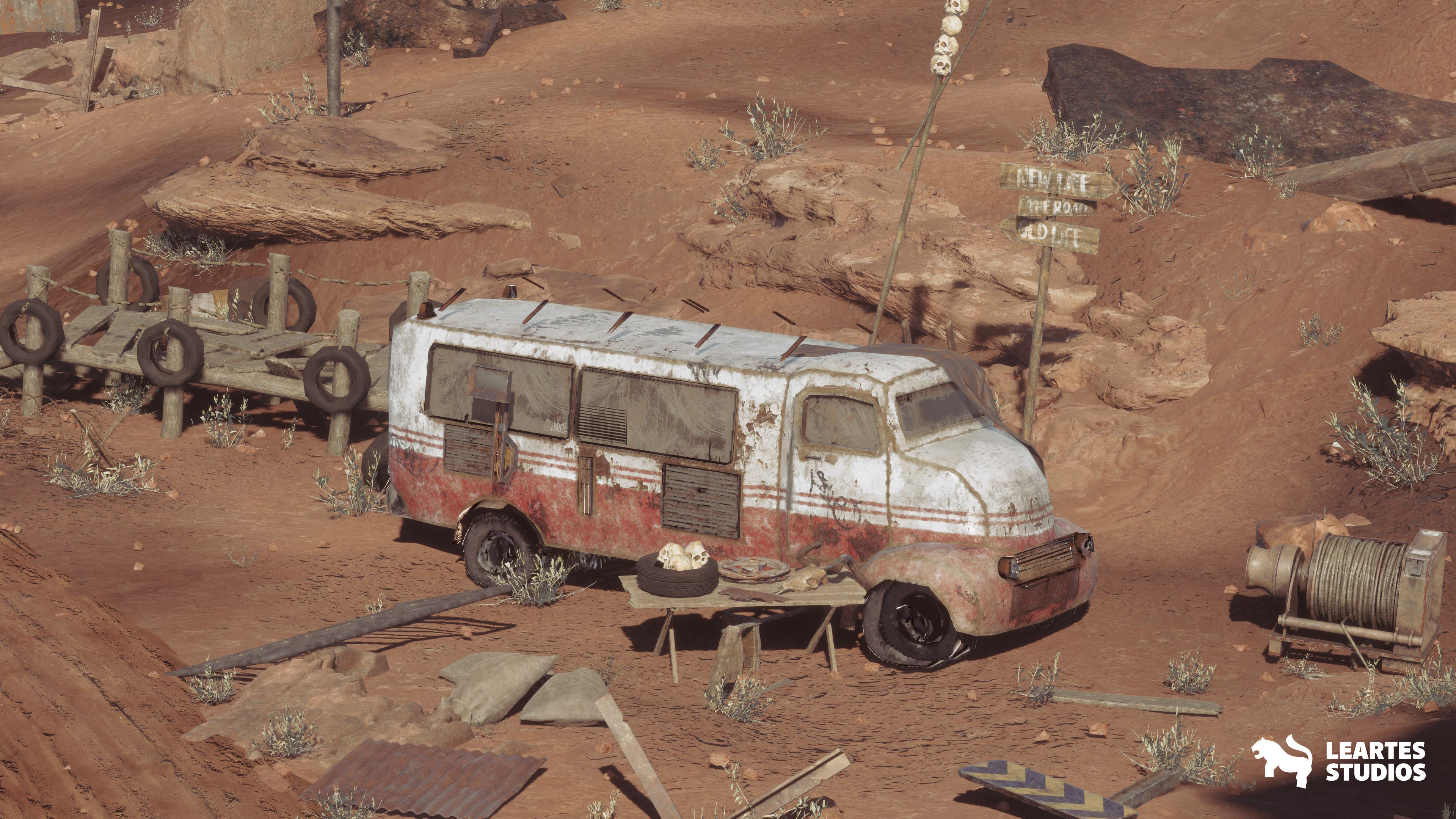 Post Apocalyptic Wasteland Environment Low-poly 3D model_19