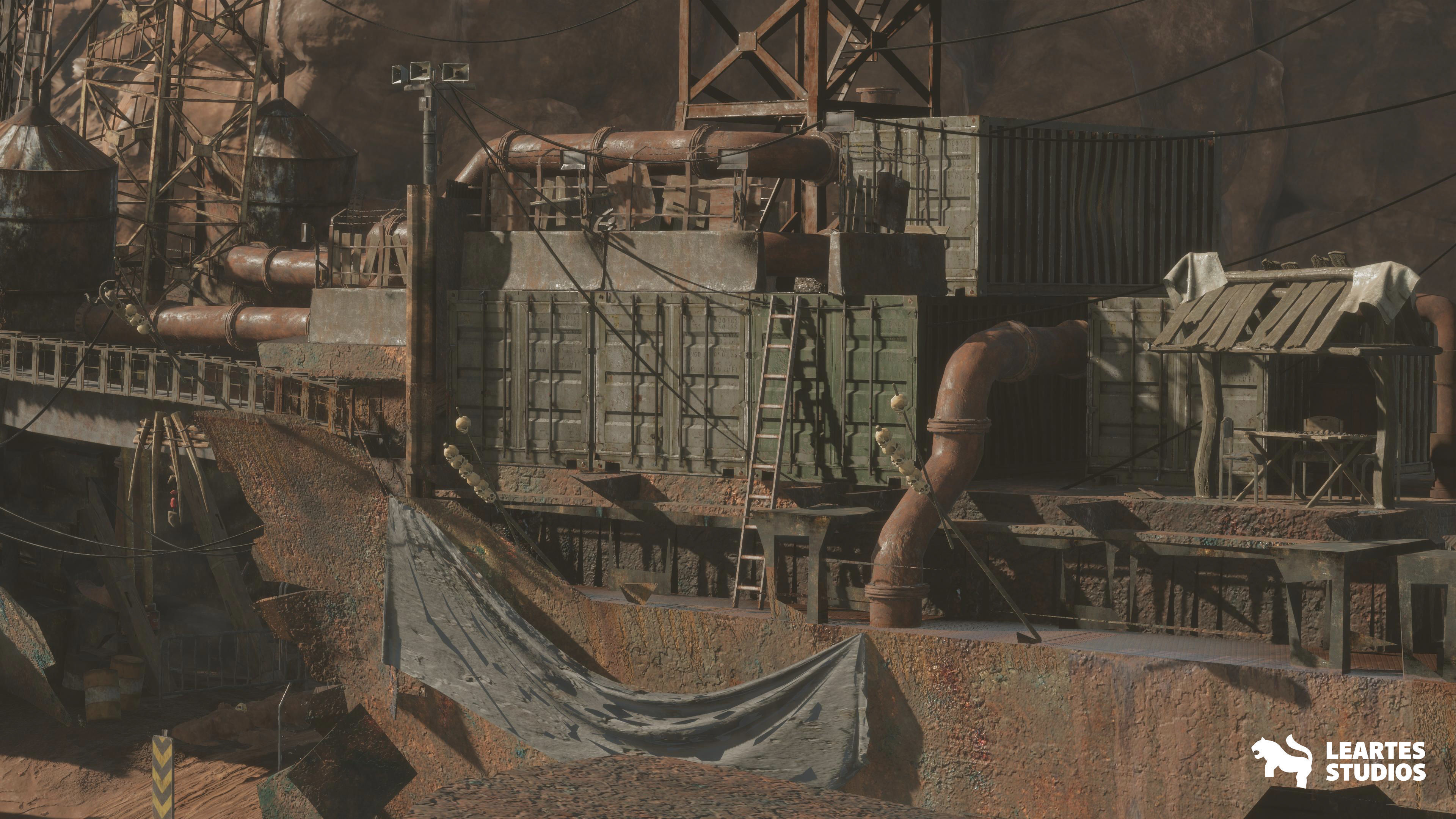 Post Apocalyptic Wasteland Environment Low-poly 3D model_6