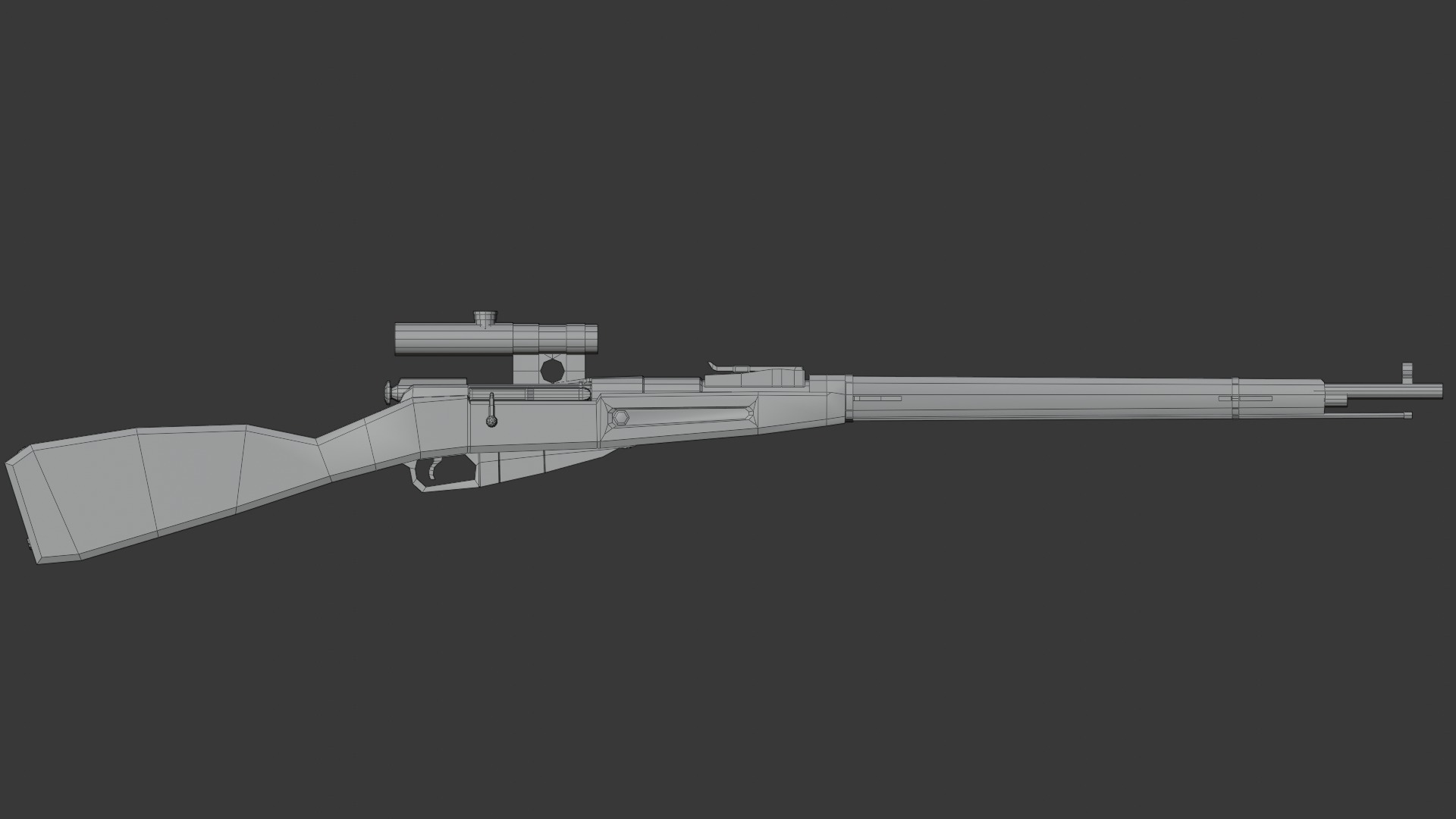 Mosin with scope Lowpoly Low-poly 3D model_6