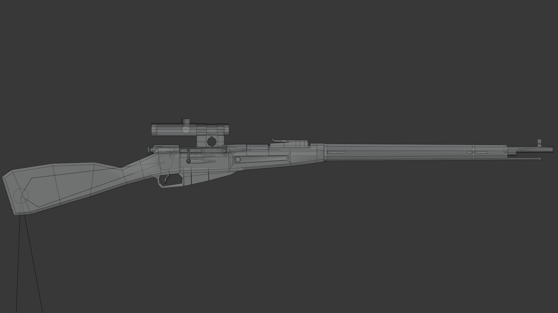 Mosin with scope Lowpoly Low-poly 3D model_12