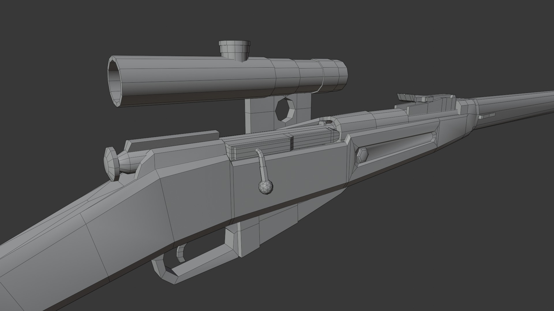 Mosin with scope Lowpoly Low-poly 3D model_14