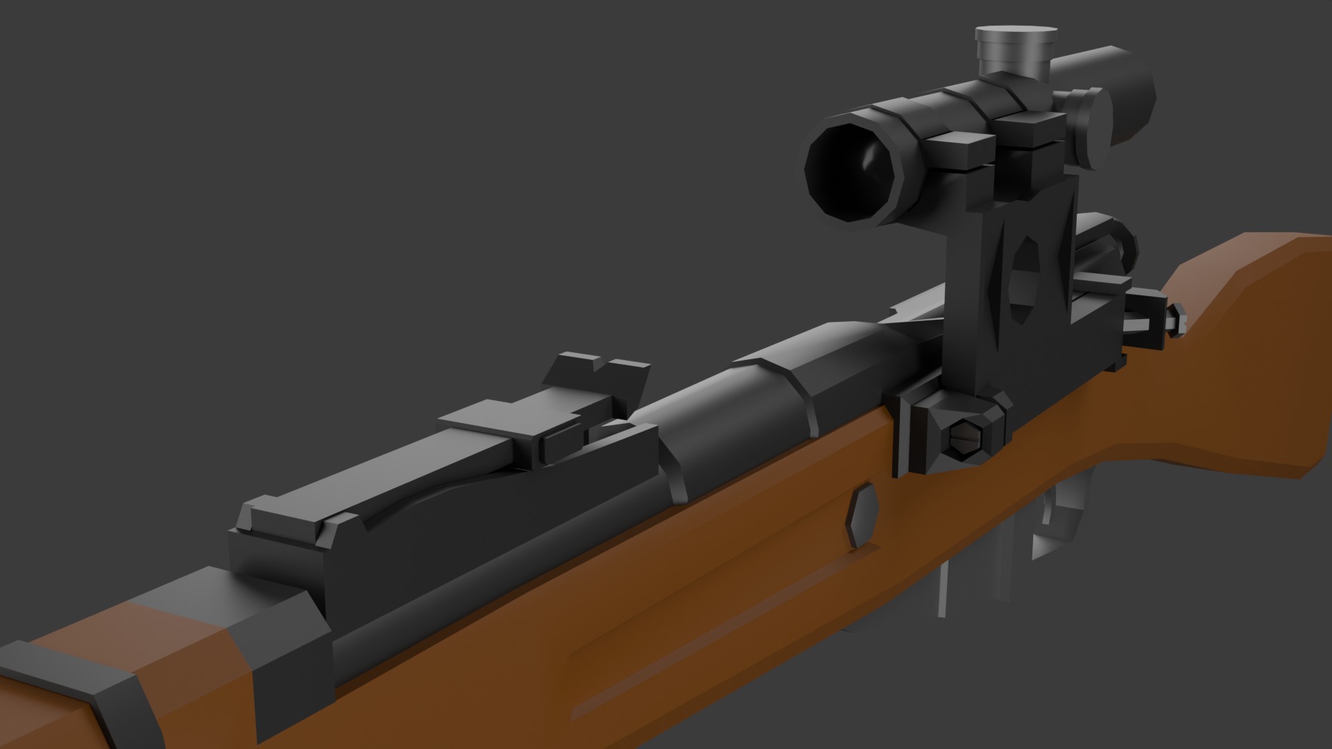 Mosin with scope Lowpoly Low-poly 3D model_5