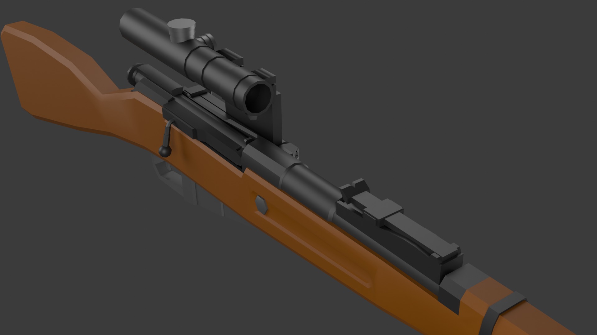 Mosin with scope Lowpoly Low-poly 3D model_3