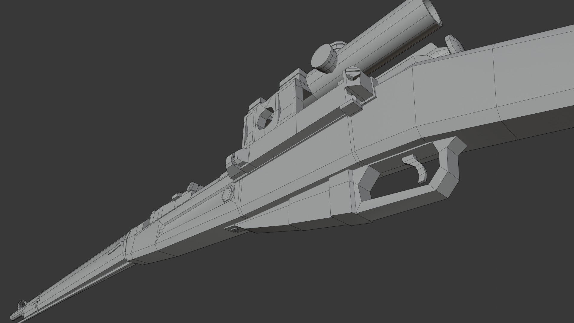 Mosin with scope Lowpoly Low-poly 3D model_8