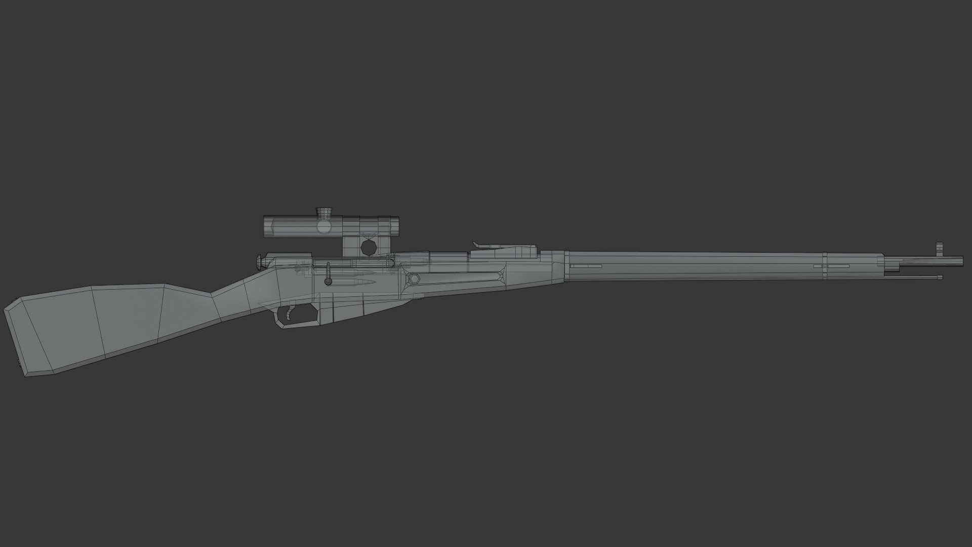 Mosin with scope Lowpoly Low-poly 3D model_11