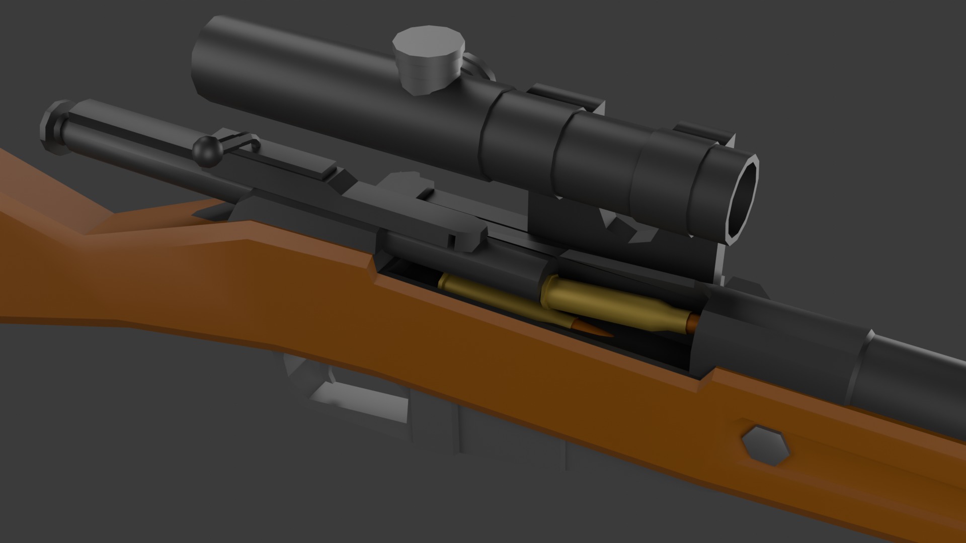 Mosin with scope Lowpoly Low-poly 3D model_4
