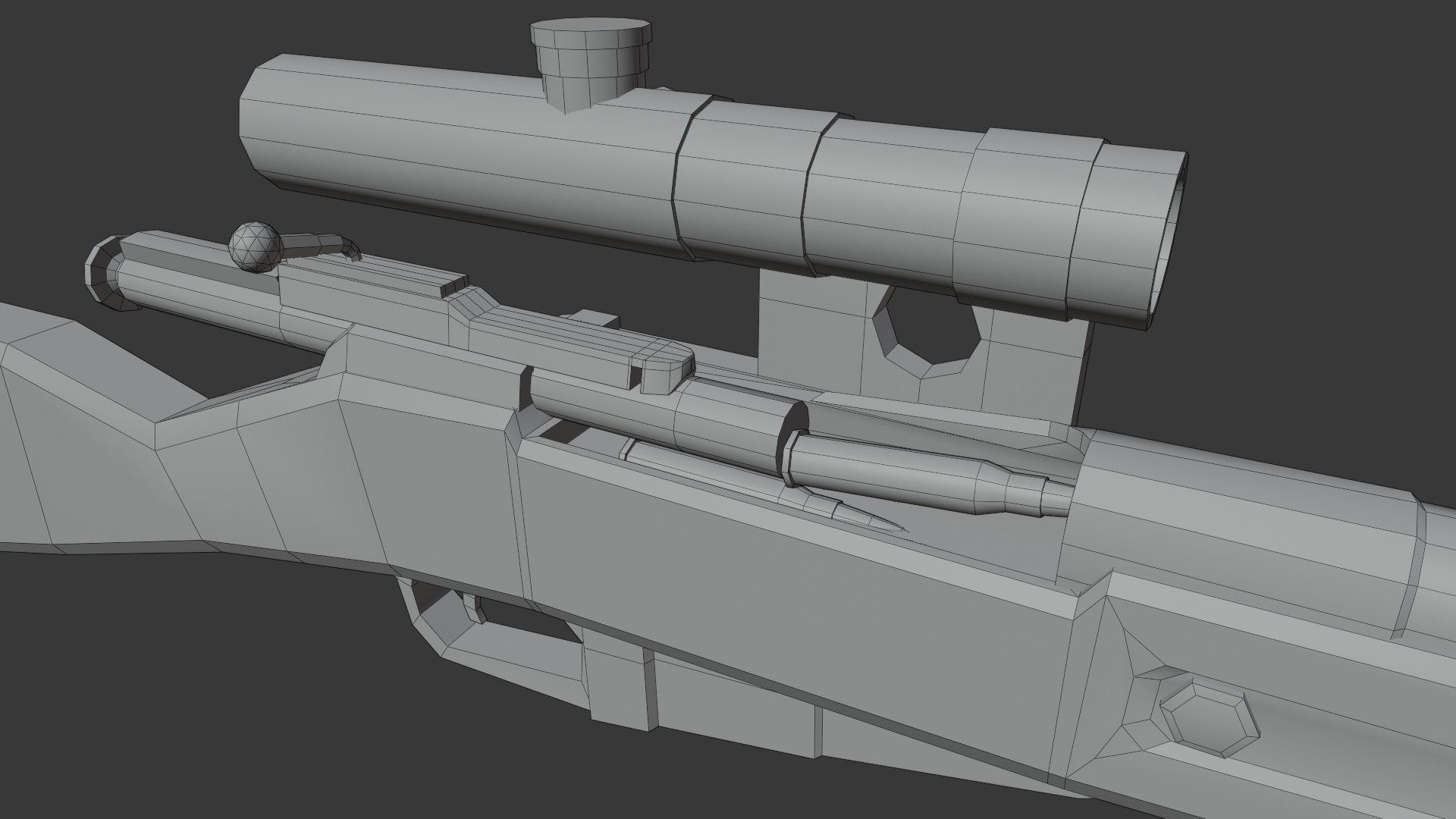 Mosin with scope Lowpoly Low-poly 3D model_7