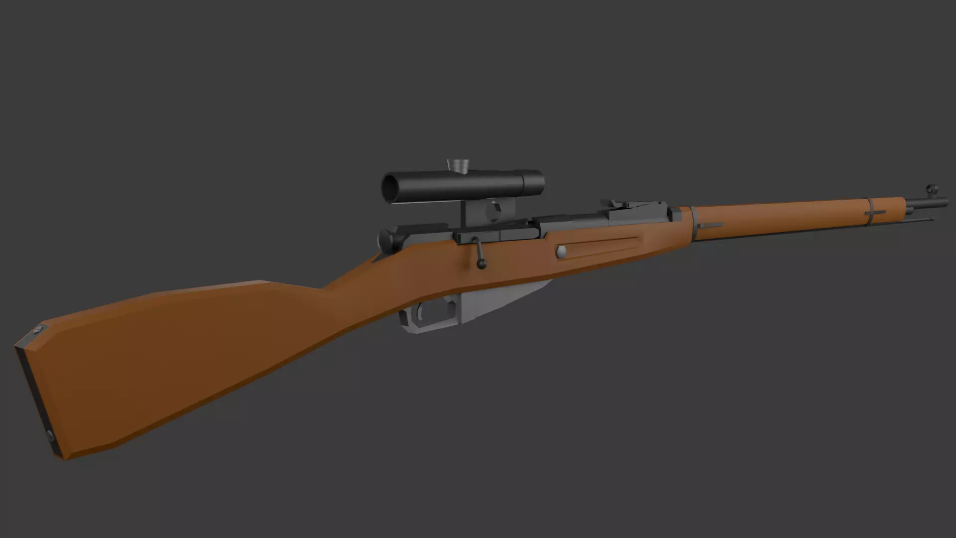 Mosin with scope Lowpoly Low-poly 3D model_0