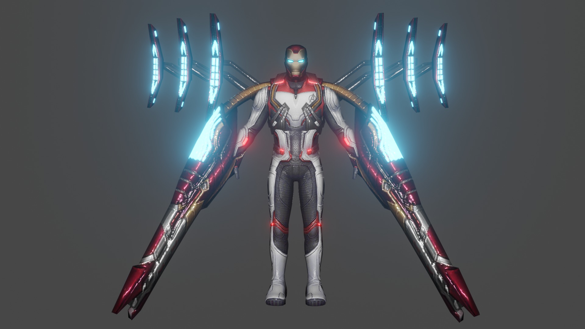Ironman AE Team Suit Low-poly 3D model_8