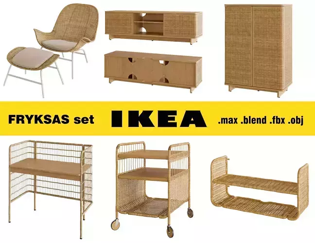 FRYKSAS set by ikea 3D Model Collection FRYKSAS set by ikea 3D Model Collection