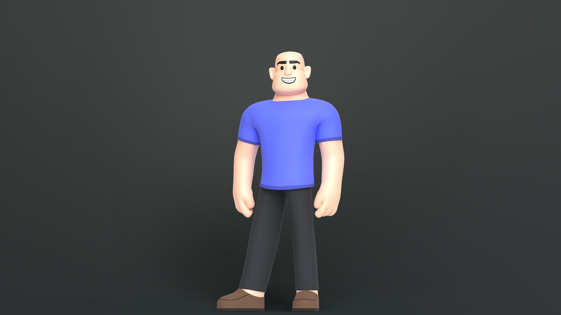 Minimal Man Character Low-poly 3D model_2