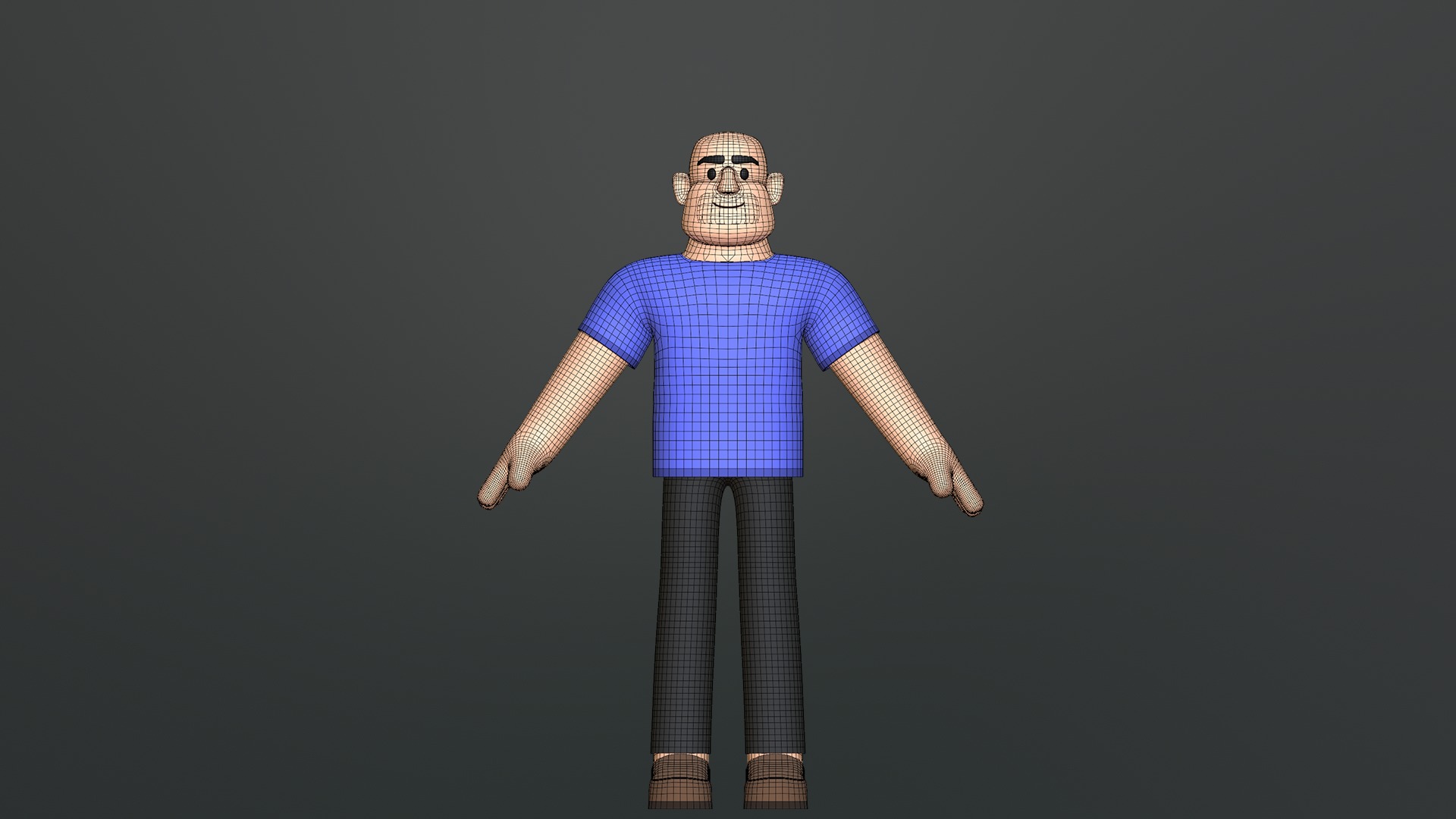 Minimal Man Character Low-poly 3D model_26