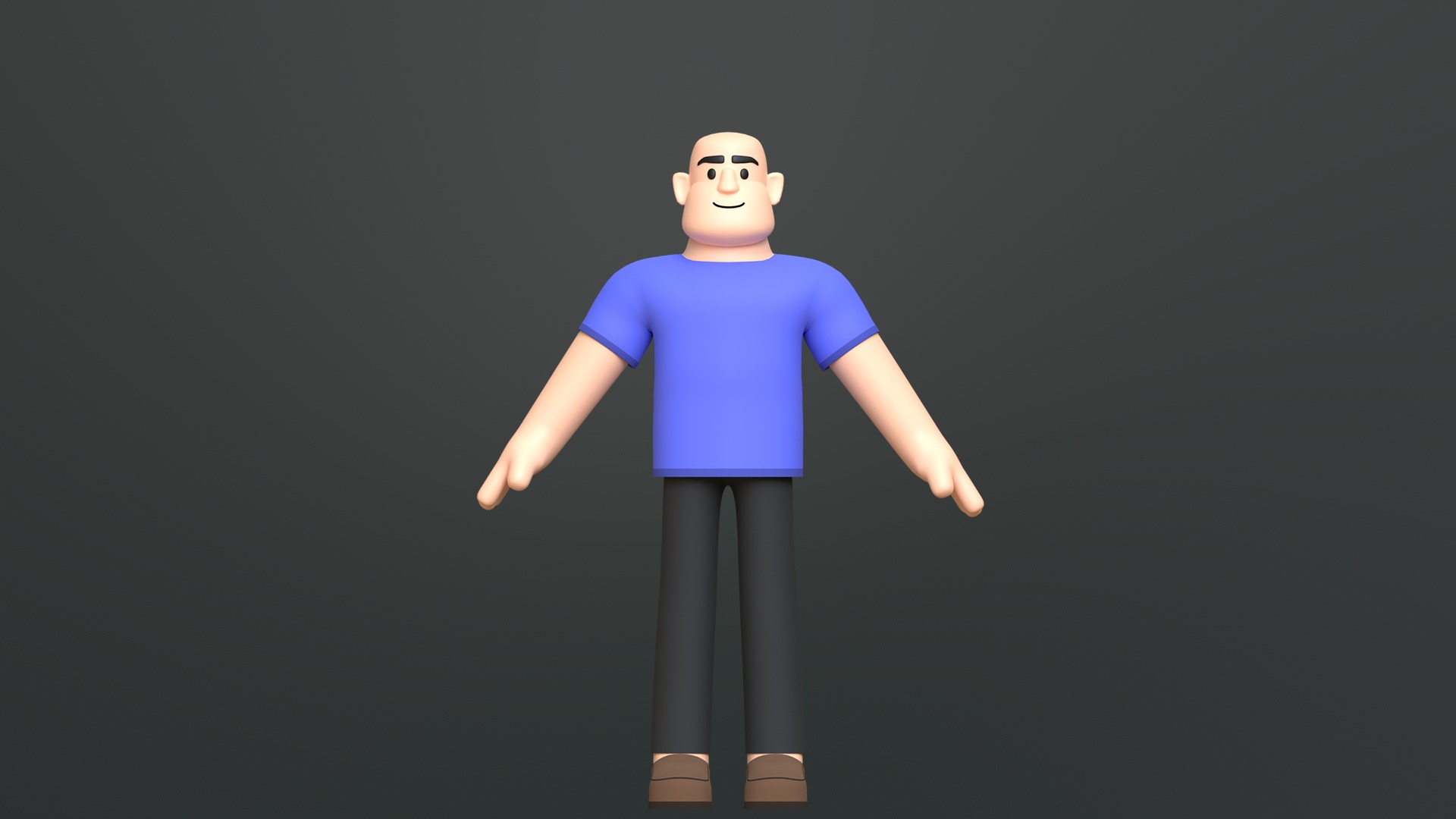 Minimal Man Character Low-poly 3D model_10