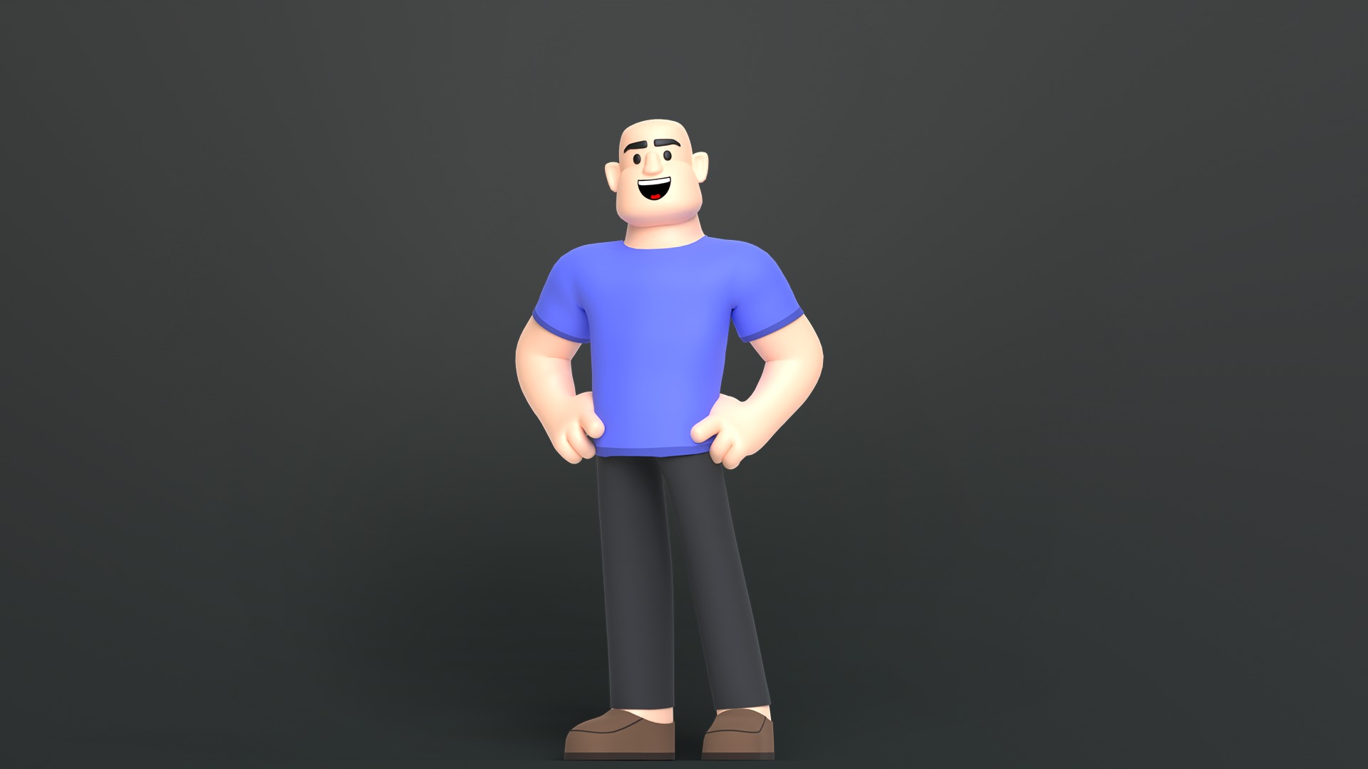 Minimal Man Character Low-poly 3D model_4