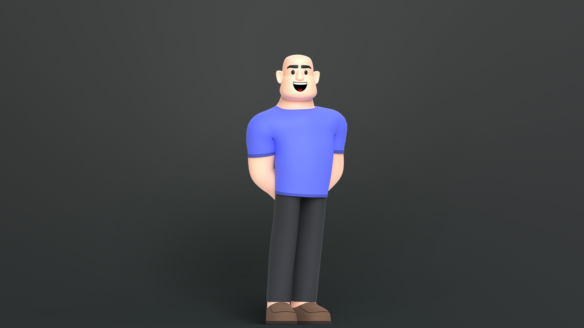 Minimal Man Character Low-poly 3D model_3