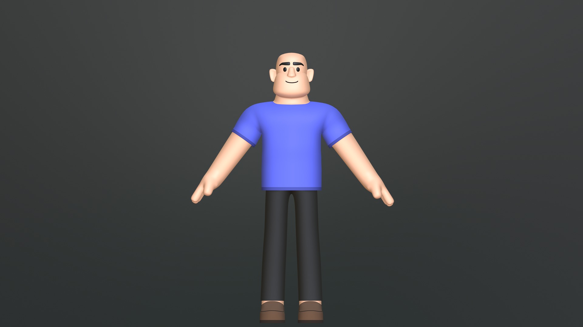 Minimal Man Character Low-poly 3D model_14