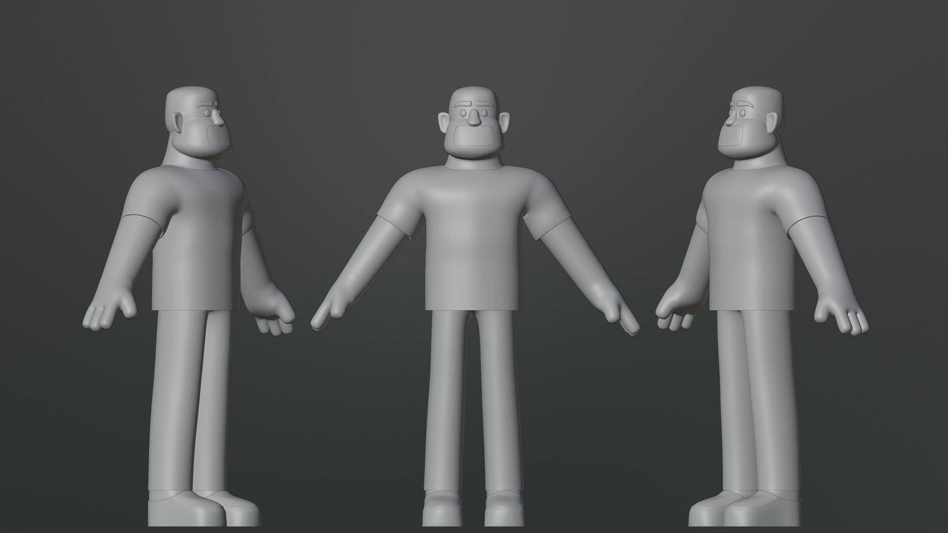 Minimal Man Character Low-poly 3D model_7