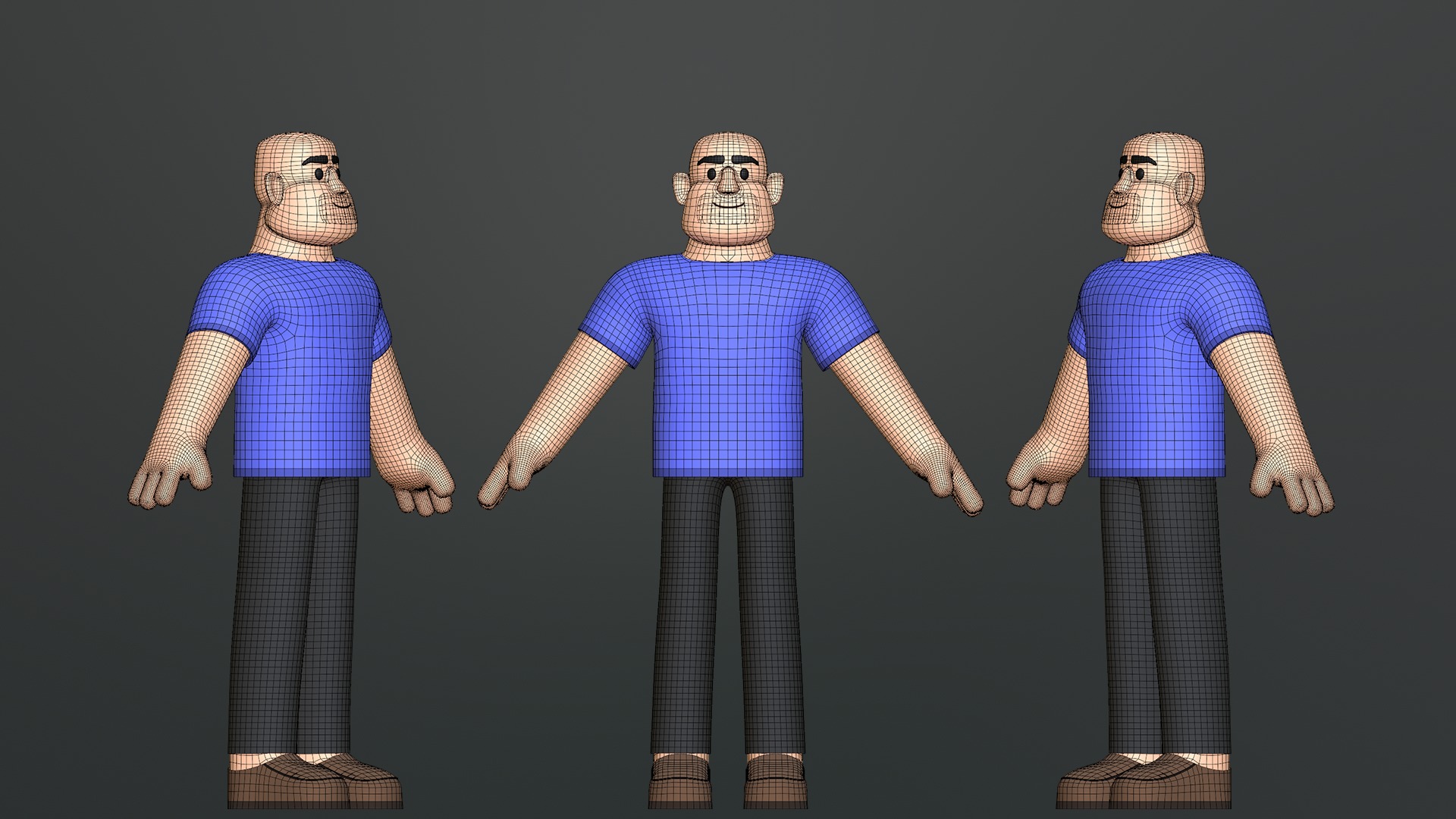 Minimal Man Character Low-poly 3D model_9