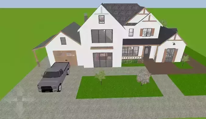 Villa 3d model Fully Furnished And Textured 