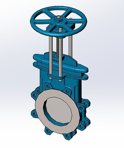 6 inch Knife Gate Valve Epoxy coated body 3D model