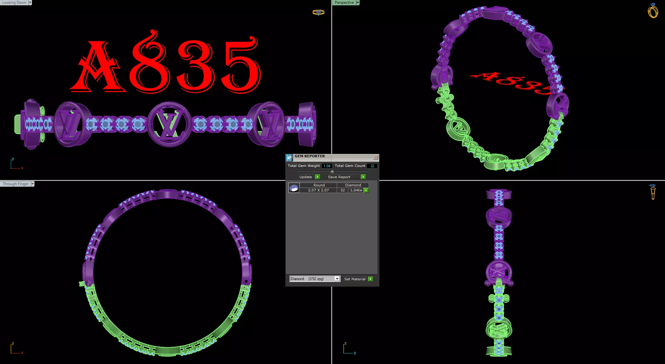 bangle bracelet 3D print model_0