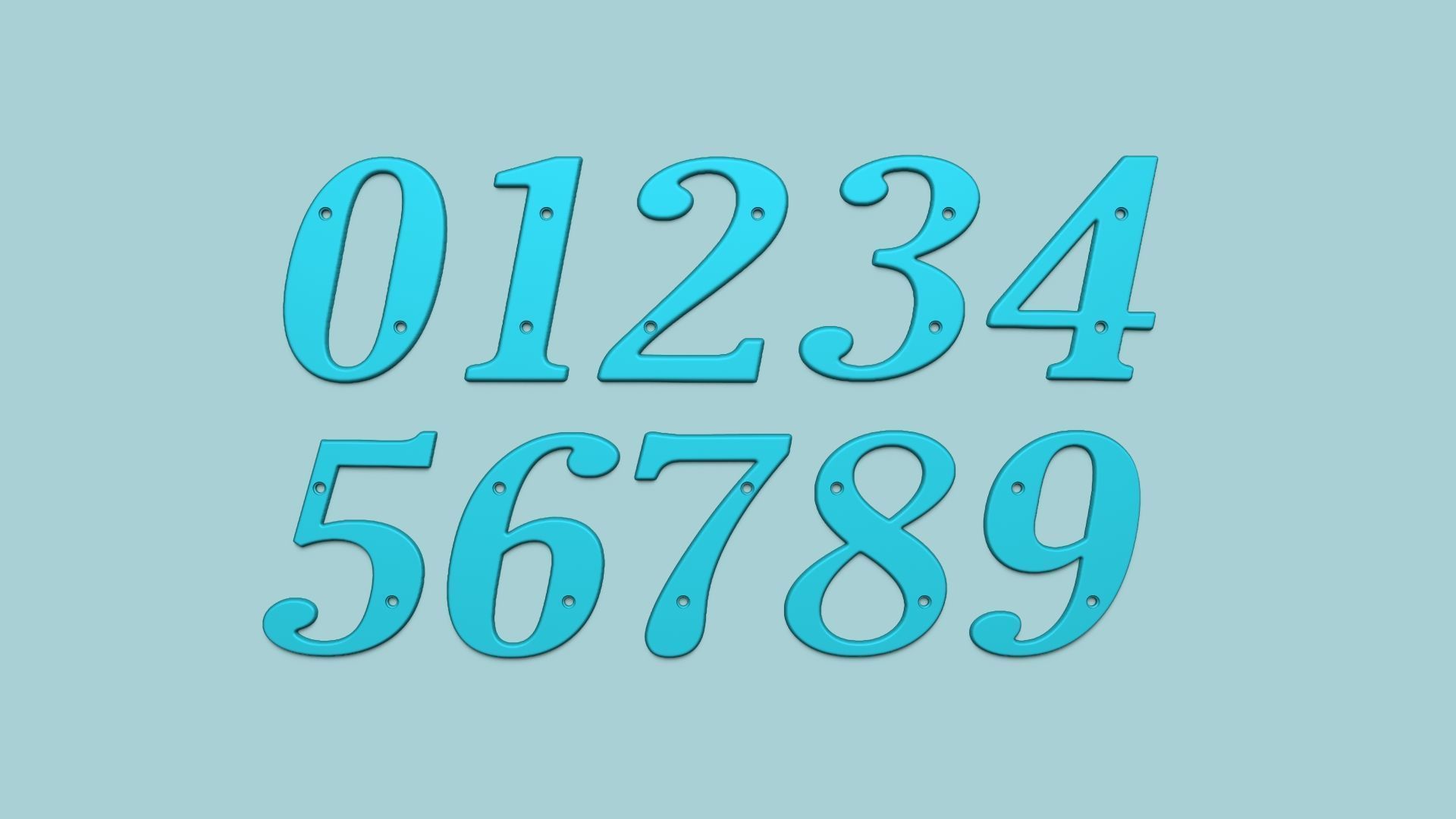 House Numbers 0-9 - Easy to Set and Align - Printable STL 3D print model_4