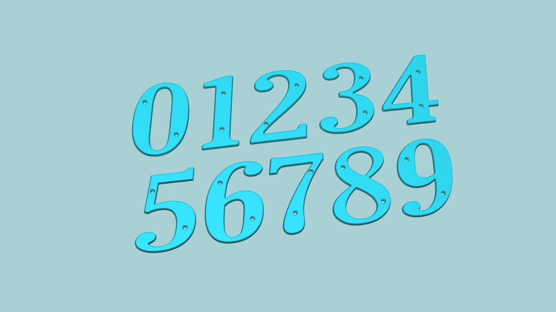House Numbers 0-9 - Easy to Set and Align - Printable STL 3D print model_11