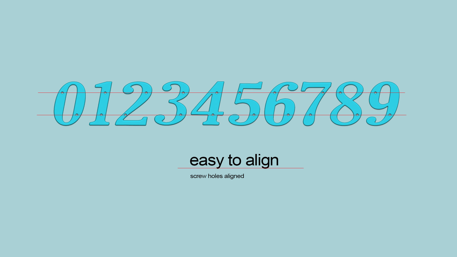 House Numbers 0-9 - Easy to Set and Align - Printable STL 3D print model_1