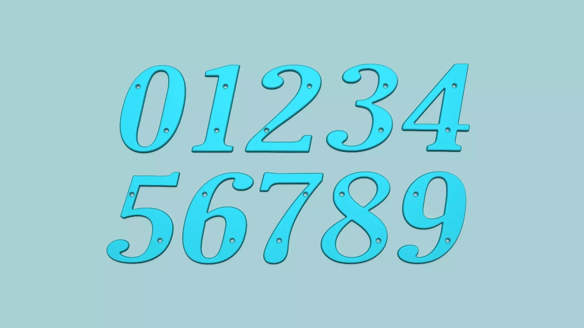 House Numbers 0-9 - Easy to Set and Align - Printable STL 3D print model_0