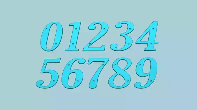 House Numbers 0-9 - Easy to Set and Align - Printable STL 3D print model