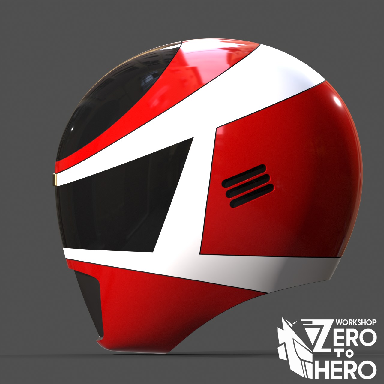 Power Ranger In Space Red Helmet 3D print model_2
