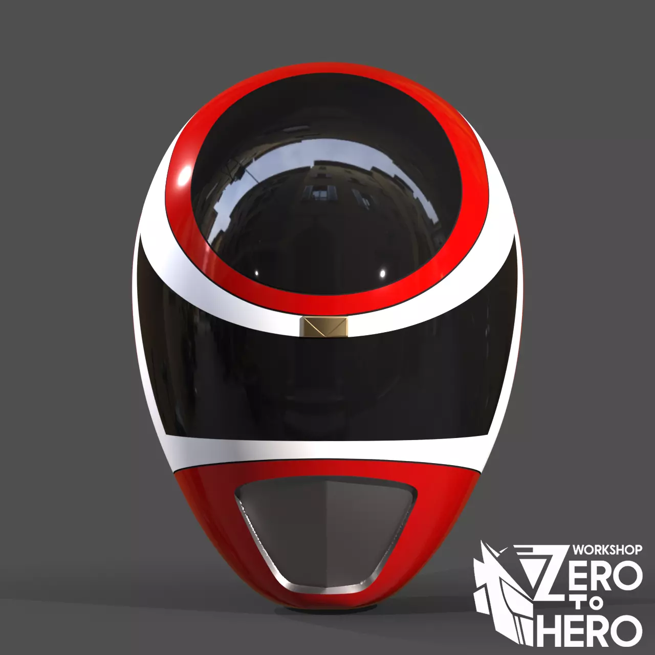Power Ranger In Space Red Helmet 3D print model_0